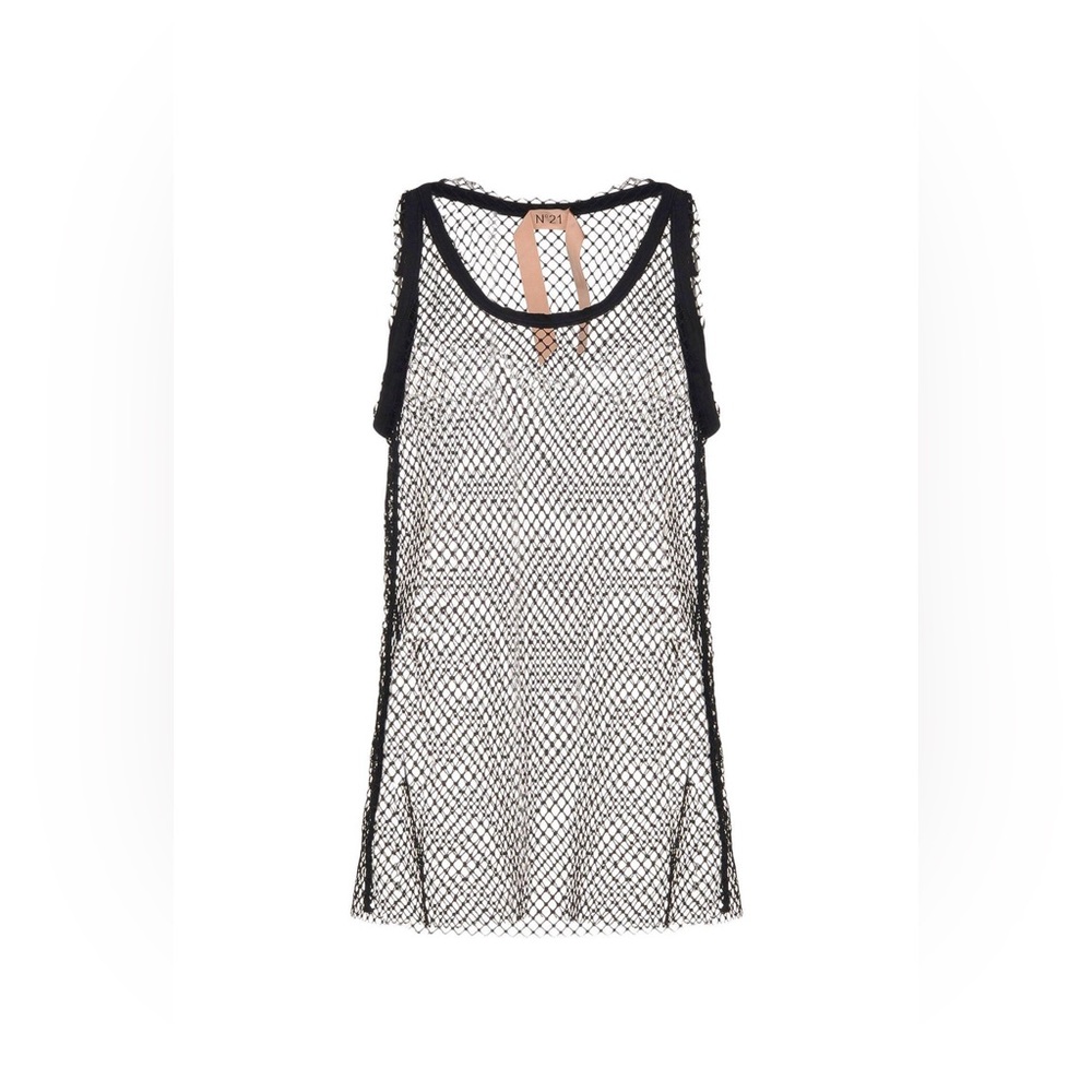 Black Mesh Racerback Swim Cover-Up